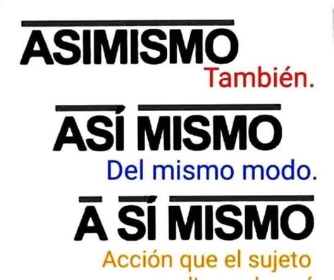 PALABRAS EN CONTEXTO: USOS DE ASIMISMO - ASI MISMO - A SI MISMO