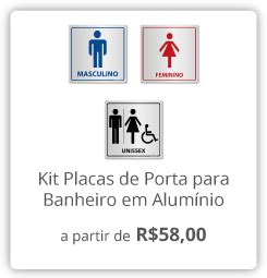 Kit Placas Banheiro Masculino E Feminino E Unissex Aviso Higiene Em