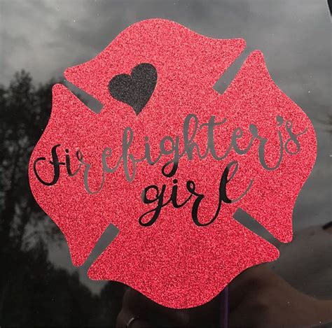 Firefighters Girl Glitter Car Decal Fire Wife Fire Girl Firefighter