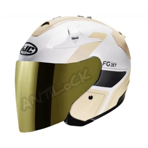 Hjc Casque Fg Jet Epen Mat Avec Visi Re Miroir Or Cdiscount Auto