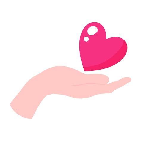 Premium Vector Hand Holds The Pink Heart Wedding And Valentine Day