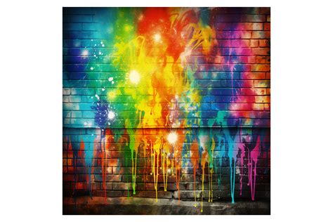 Rainbow Graffiti Wall Graphic by gornidesign · Creative Fabrica