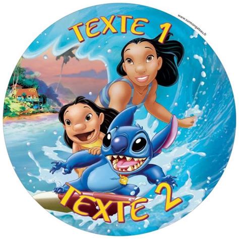 Disque Lilo Et Stitch Comestible D Coration De G Teau Personalis