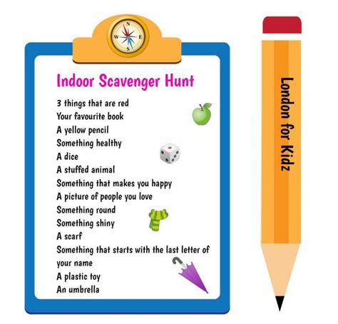 Free Printable Indoor Scavenger Hunt For Kids