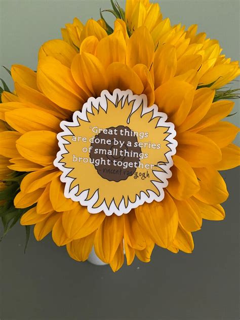 Vincent Van Gogh Quote Sunflower Die Cut Sticker - Etsy