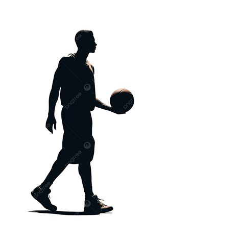 Silhouette Of A Basketball Player Carrying A Basketball Basketball