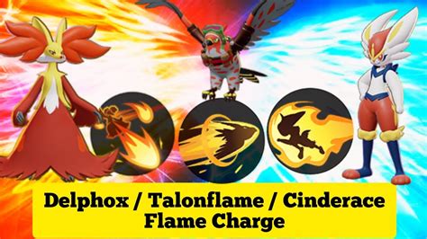 Delphox V S Talonflame V S Cinderace Flame Charge Youtube