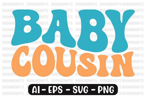 Baby Cousin Retro Wavy Svg Graphic By RaiihanCrafts Creative Fabrica