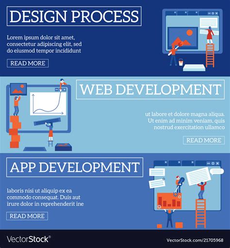 web page design  development process royalty  vector