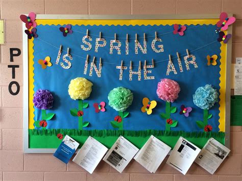 Spring Bulletin Board Flowers Butterflies Pto Bulletin Board Pto Bulletin Board Spring