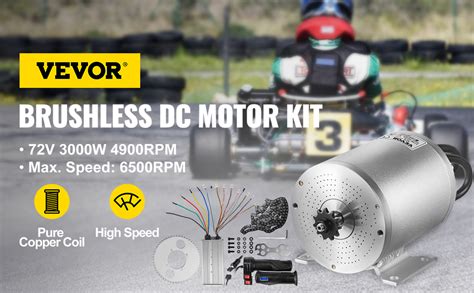 VEVOR Motor eléctrico de CC sin escobillas 72 V 3000 W motor