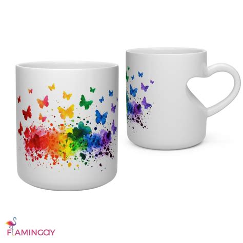 Lgbtq Coffee Mug Pride Flag Colours Ts Butterflies Coffee Mug Gay