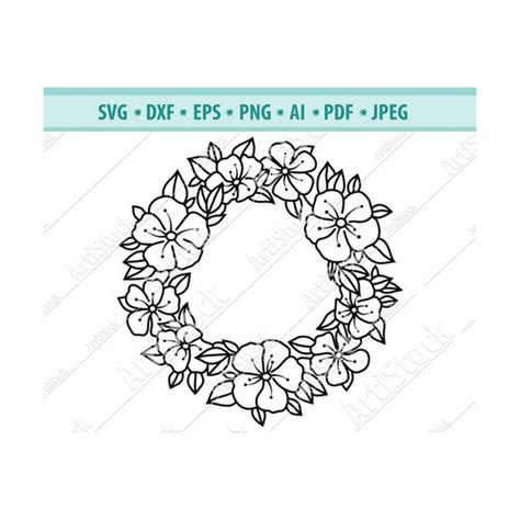 Wreath SVG file, Flower Wreath svg, Floral Wreath clipart, M - Inspire Uplift