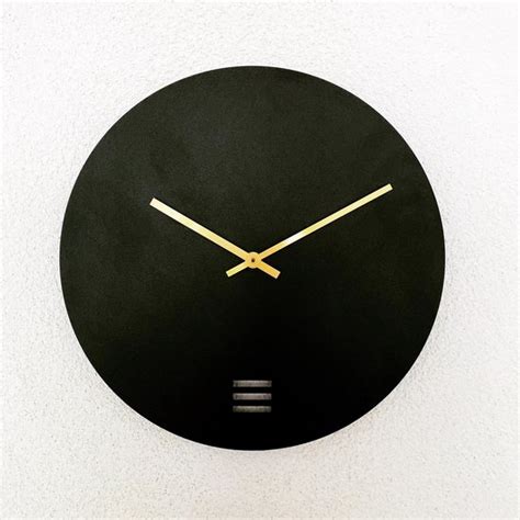 Ronde Wandklok Minimalistisch Design Zwart Diameter Cm Gouden