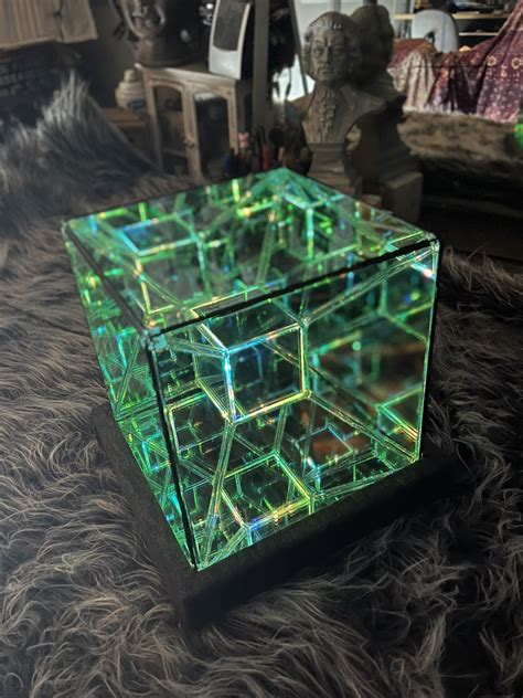 Hypercube Tesseract Infinity Mirror Led Art Sculpture — Nicky Alice