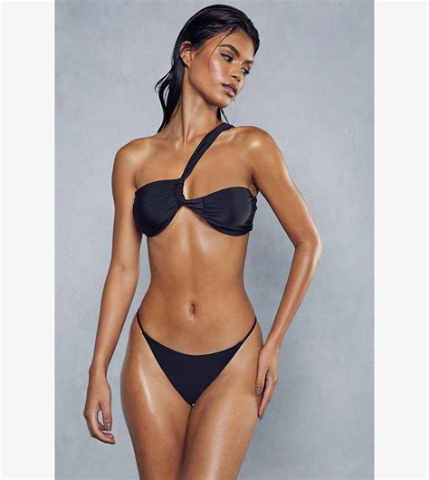 Buy Misspap One Shoulder Ruched Bikini Set In Black Thstreet Oman