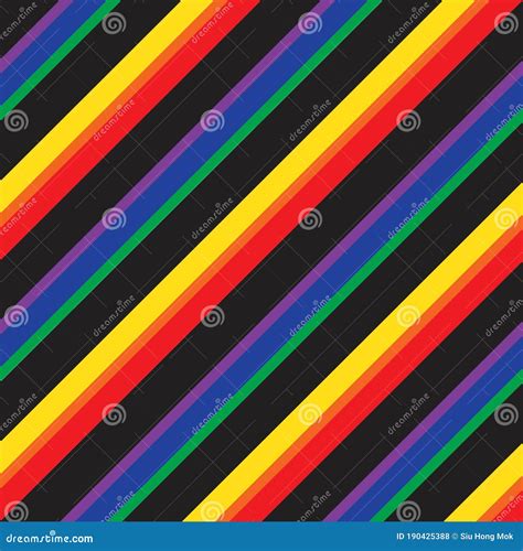 Rainbow Stripe Seamless Pattern Background In Diagonal Style Stock Vector Illustration Of