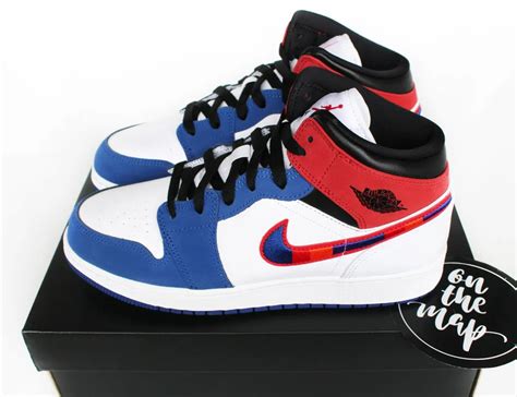 Jordan 1 Mid Red And Blue Online | bellvalefarms.com