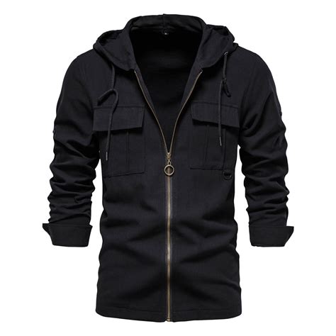 Shakumy Jacket For Men Fashion Mens Fashion Simple Slim Fit Solid Color Pocket Decoration