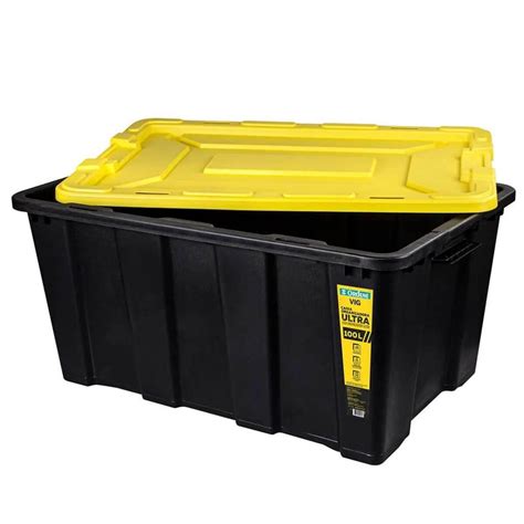Caixa Organizadora Grande Resistente - Caixa Organizadora Grande Empilhável Plástico Ultra Resistente 100L ...
