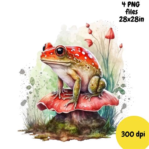 Frog Mushroom Art Print Mushroom Frog Printmushroom Frog - Etsy