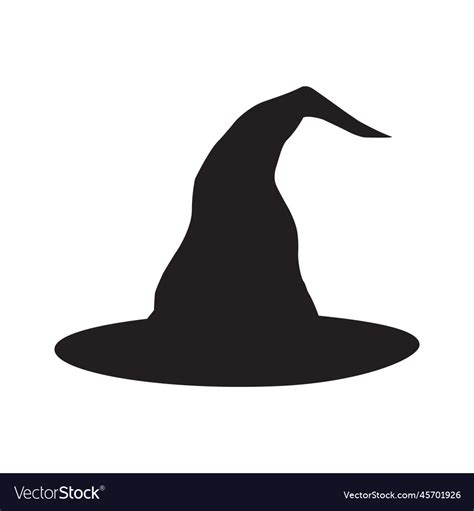 Halloween witch hat silhouette Royalty Free Vector Image