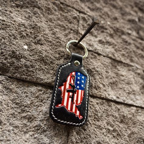 Leather Keychain For Men T For Veteran Us Military Keychain Etsy