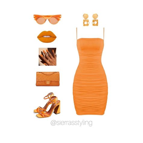 Orange Dress Gold Accessories Vansliponshoes