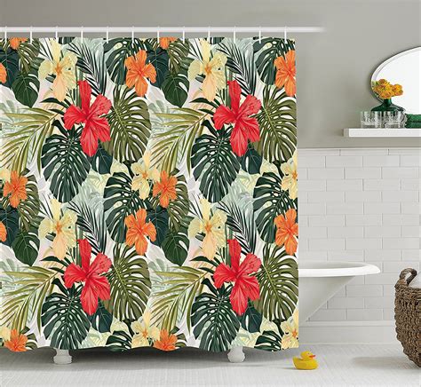 Leaf Shower Curtain By Hawaiian Summer Tropical Island Vegetation