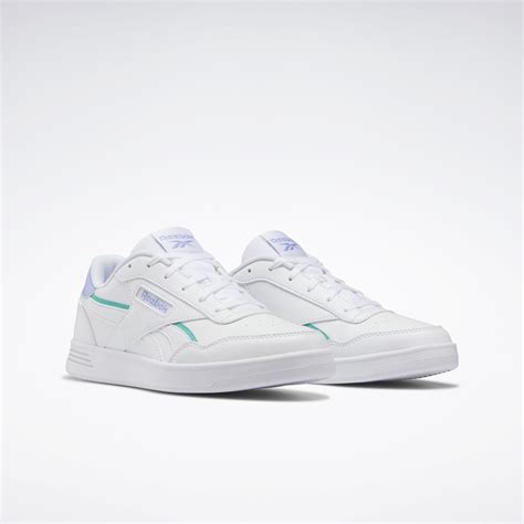 Reebok Court Advance Vegan Shoes In Cloud White Lilac Glow Classic Teal Reebok Official Uk