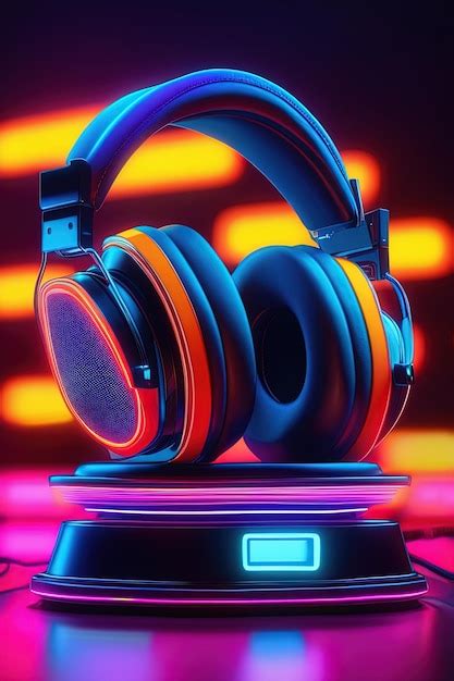 Premium AI Image | a pair of headphones with the word led on the bottom