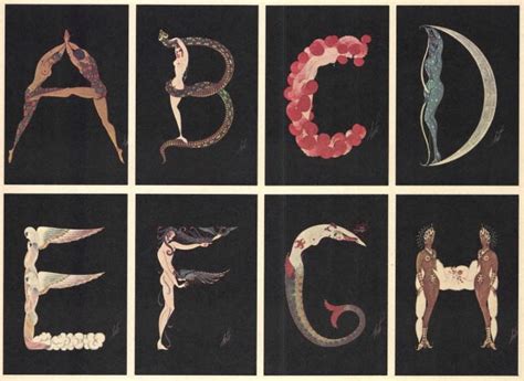 Erté s Naked Alphabet 1967 Flashbak