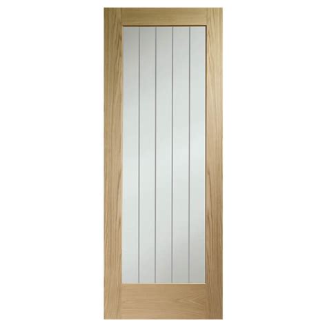 Xl Joinery Suffolk Essential Pattern 10 Un Finished Oak 1 Lite Internal Clear Etched Glazed Door