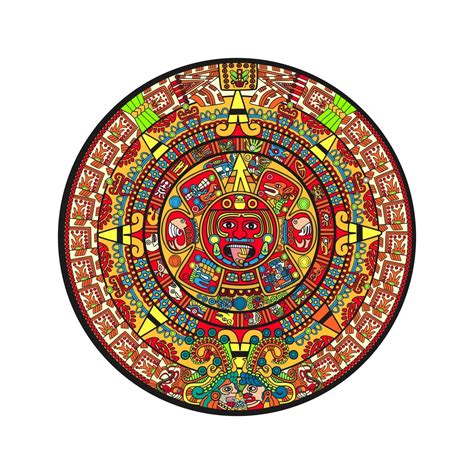 Maya Aztec Calendar Sticker Decal Mayan Mexico Colorful Tribal Car