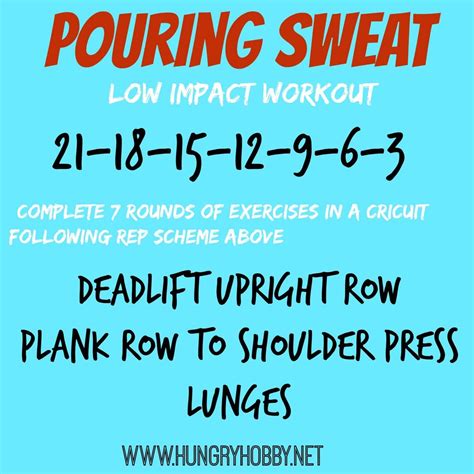 Pouring Sweat Low Impact Workout - Hungry Hobby