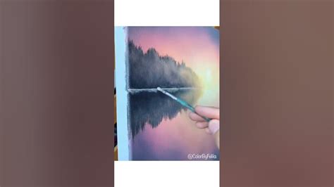 How To Paint Water Reflections Using Acrylics Shorts Acrylicpainting Waterreflection Youtube