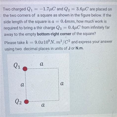 Solved Two Charged Q1−17μc And Q236μc Are Placed On The