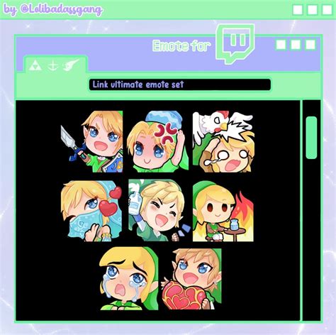 Link From Legend Of Zelda Ultimate Emote Set For Twitch Discord