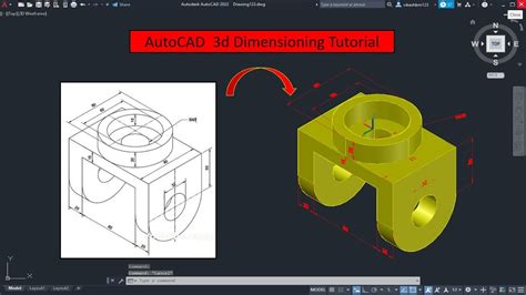 Autocad D Dimensioning Tutorial How To Give A Dimension On D Model