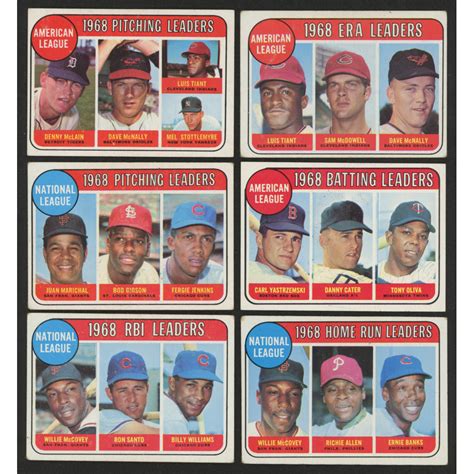 Lot Of 6 1969 Topps Baseball Cards With 1 AL Batting Leaders Carl