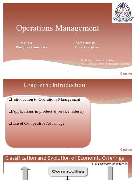 Chapter 1 Operations Management Pdf Operations Management