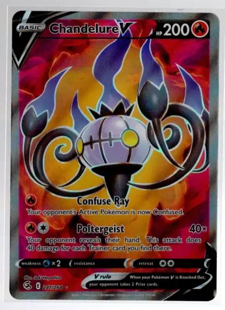 CHANDELURE V FULL Art 247 264 Ultra Seltene Fusion Strike Pokemon TCG