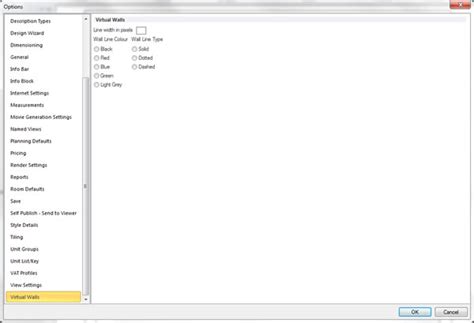 change  default wall options