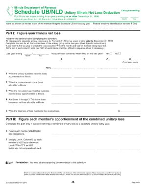 Fillable Online Tax Illinois For Illinois Net Losses Arising In Tax