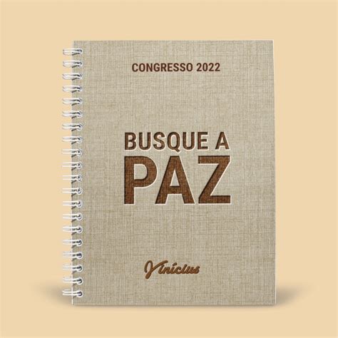 Caderno Congresso Busque A Paz Capa Palha Shopee Brasil