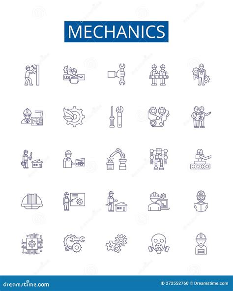 Mechanics Line Icons Signs Set. Design Collection of Automotive