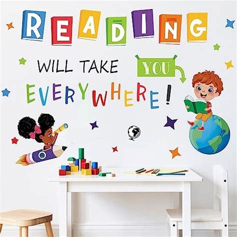 Decalmile Reading Corner Wall Decals Educational Reading Will Take You Everywhere