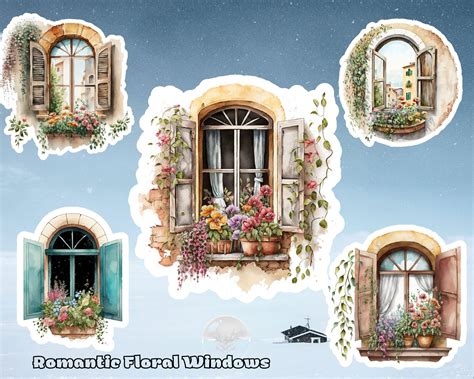 Romantic Floral Windows - Sticker Bundle - Inspire Uplift