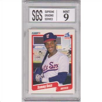 Graded Mint 9 Sammy Sosa 1990 Fleer 548 Rookie Card Property Room