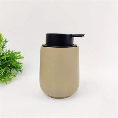 Dispenser De Sabonete Líquido Nude Banheiro x cm Cimento MadeiraMadeira